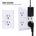 POWRUI 6-Outlet Extender with 2 USB Ports (2.4A Total) and Night Light